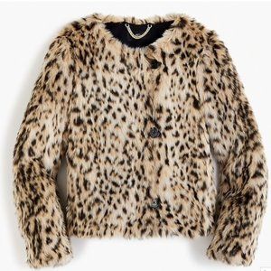 J Crew Point Sur Faux fur jacket XS